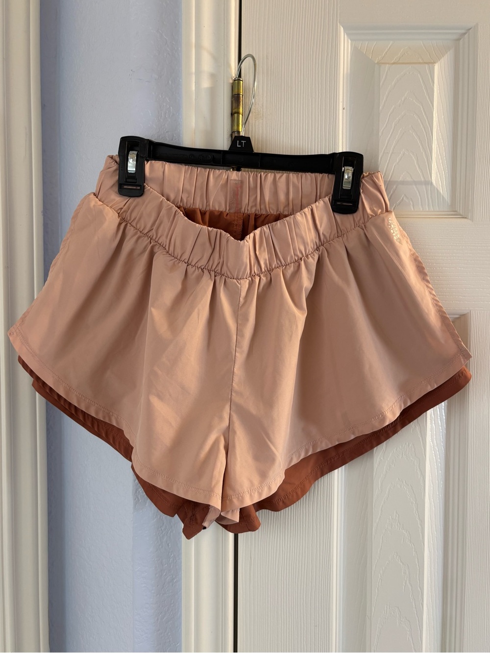 FP Movement by Free People Peach Blush Layered Athletic Shorts